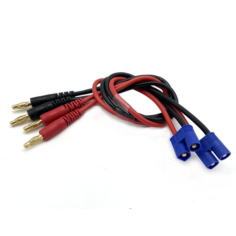 FLY RC 2Pack EC3 Connector Male to 4mm Banana Bullet Plug 14AWG Silicone Battery RC Balance Charge Cable Lead Adapter - Image 2